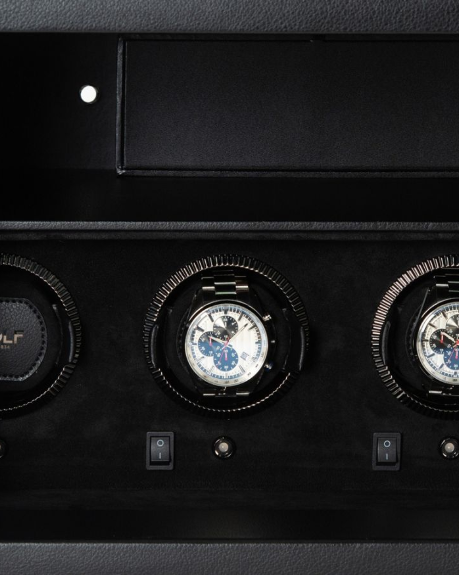 Caja Fuerte WOLF The Den con 4 Winders para Relojes Automáticos