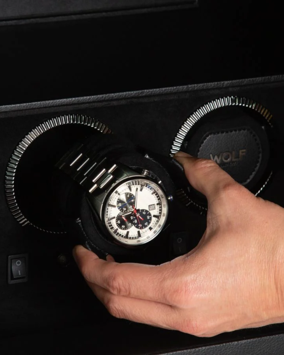 Caja Fuerte WOLF The Den con 4 Winders para Relojes Automáticos