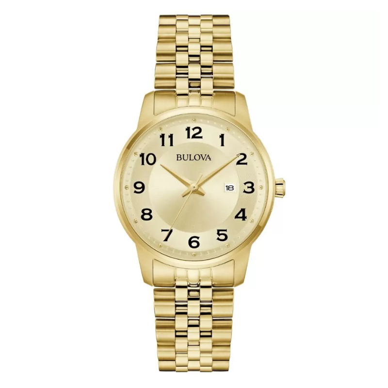 Reloj Bulova para Mujer Dorado con Carátula Champán 97M121