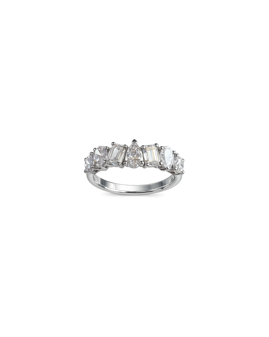 Anillo Oro Blanco 14K con Diamantes de Laboratorio 2.65 CTW