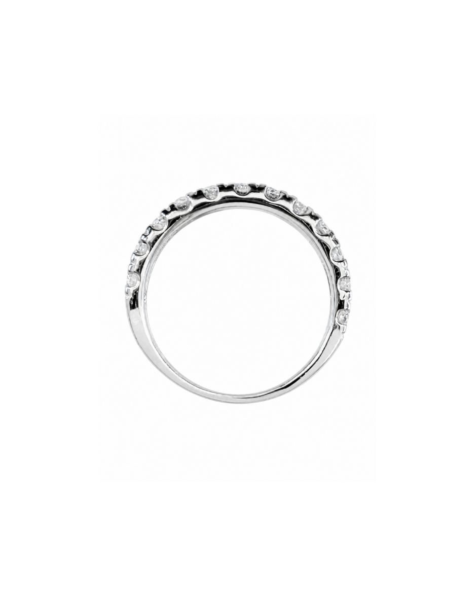 Anillo Banda Oro Blanco 14K con Diamantes de Laboratorio 1.10 CTW