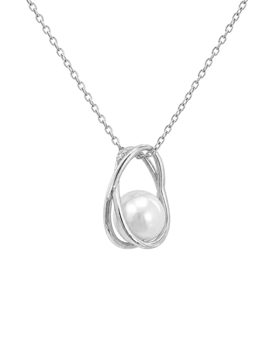 Dije Oro 14K con Perla Natural y Diamante