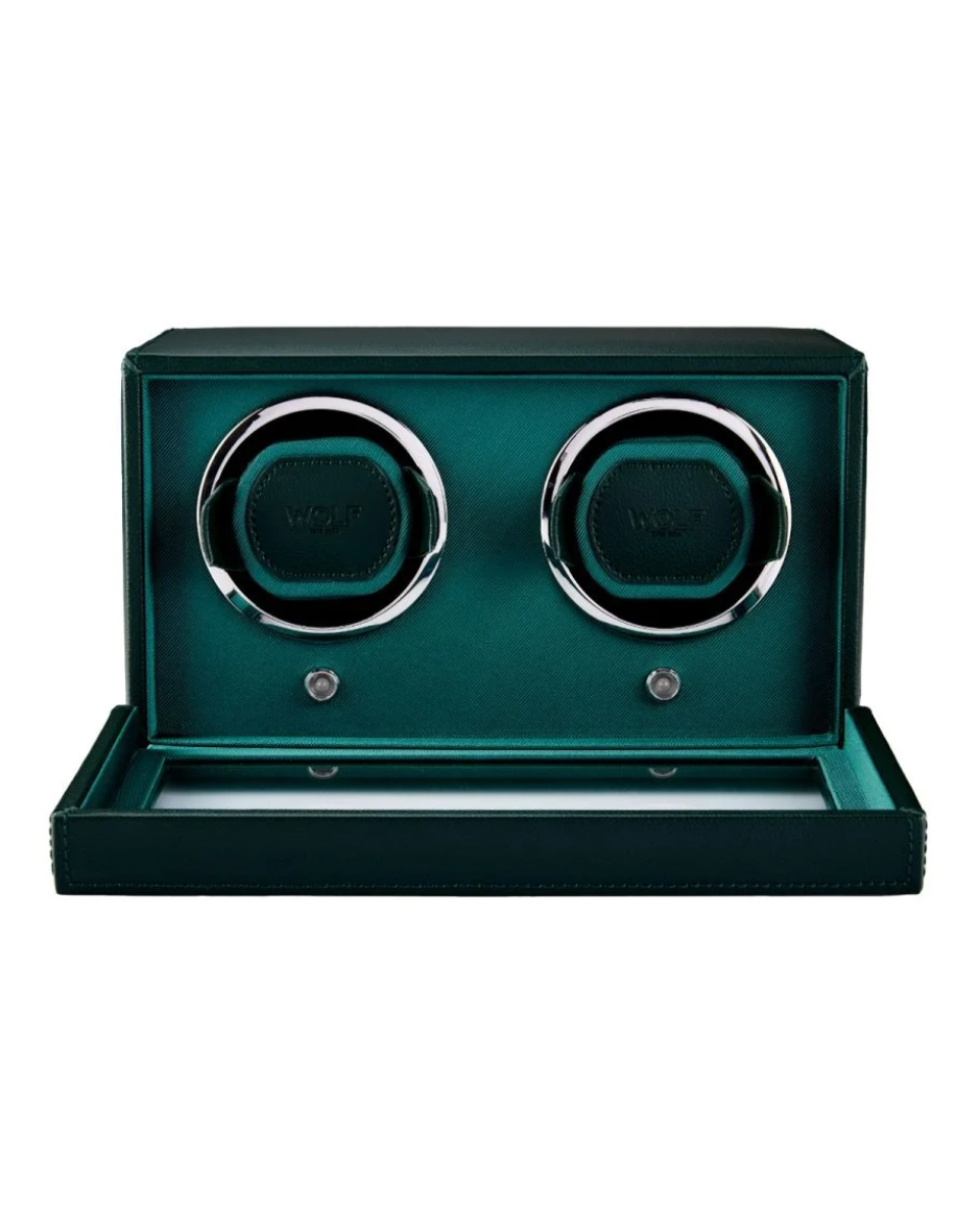 Watch Winder Doble Wolf Cub con Cubierta