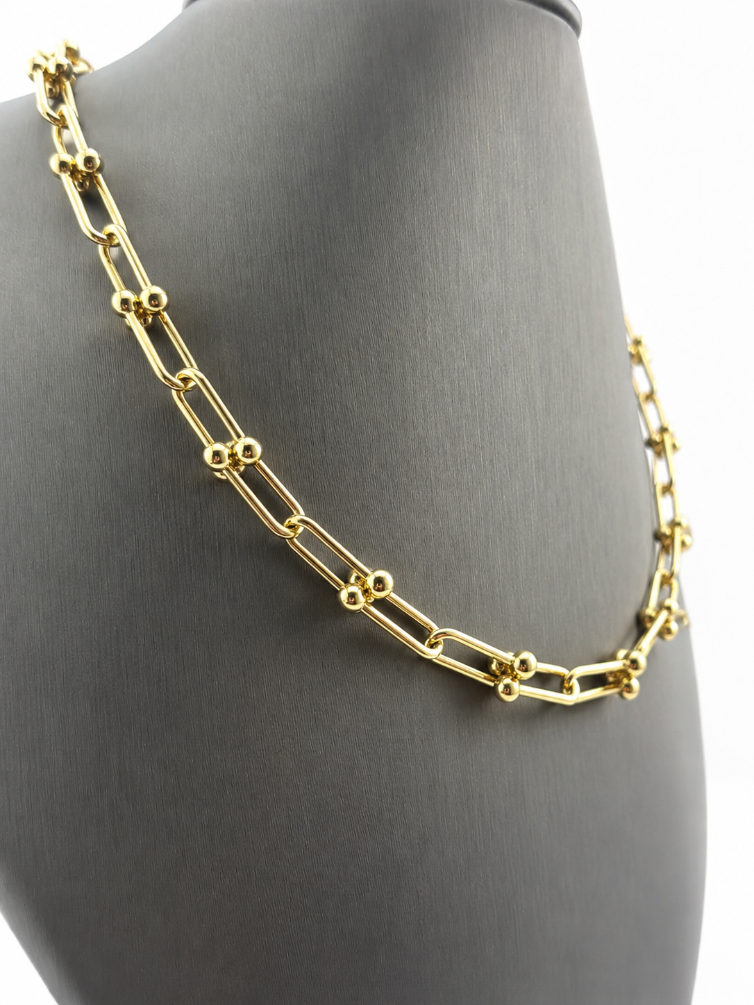 Collar Link Oro Amarillo 10K 55 cm Hueco