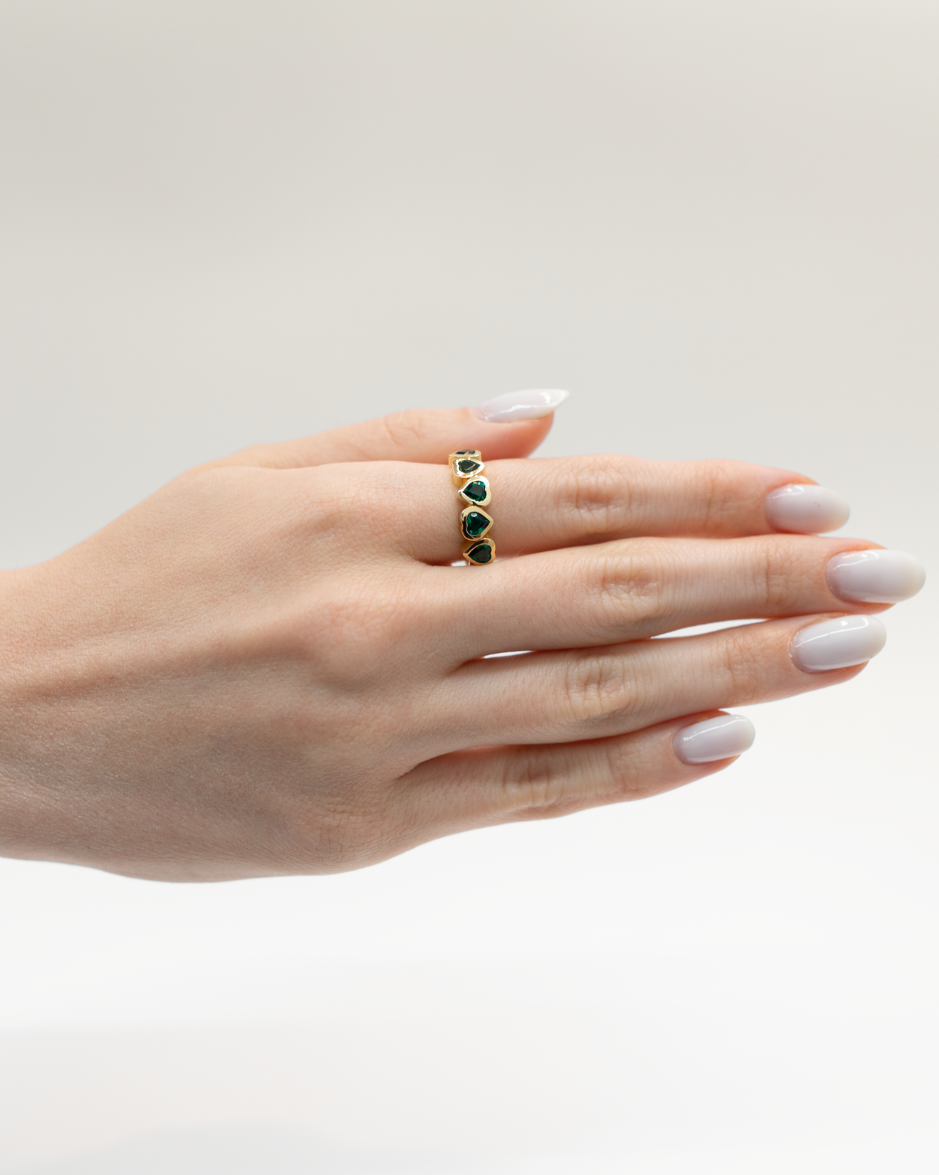 ONORE 14K Gold Heart-Cut Emerald Ring
