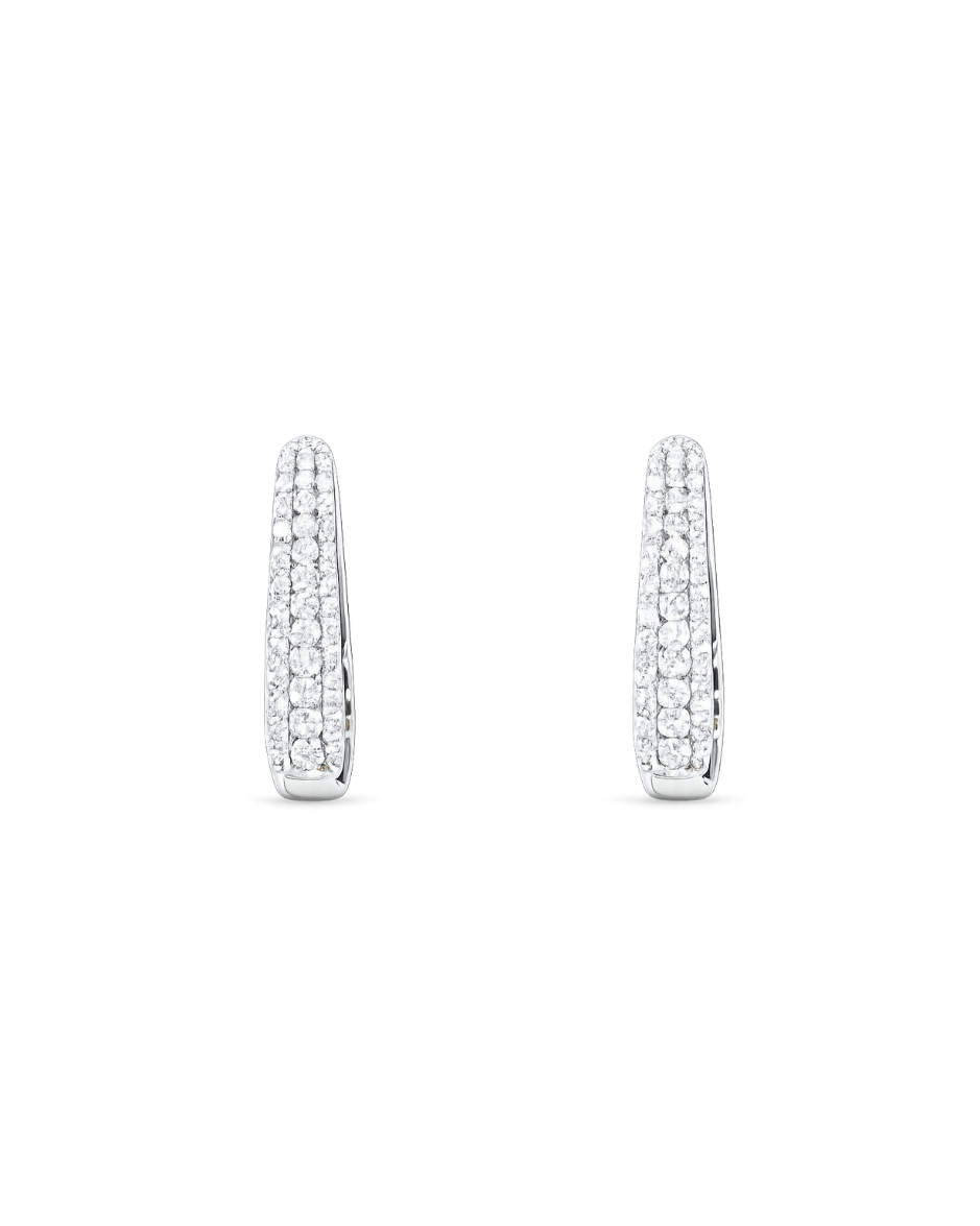 Arracadas Oro Blanco 10K con Diamantes Naturales 7/8 CT