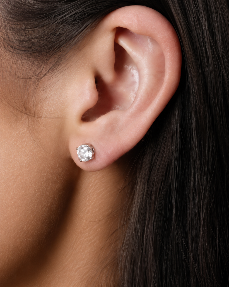 Broqueles de Oro Blanco 14K con Diamantes de Laboratorio 2.00 CTW