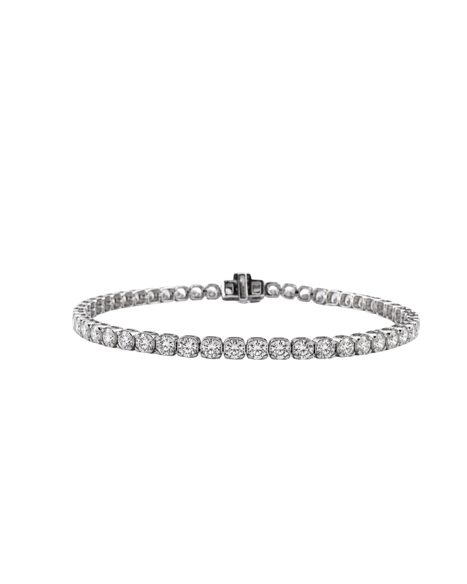 Pulsera Tipo Tenis con Diamantes de Laboratorio Corte Redondo Brillante 1 CTW en Oro Blanco
