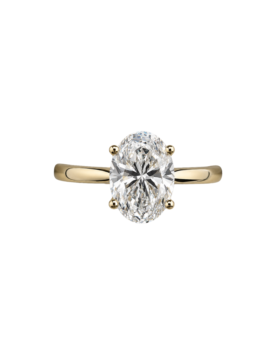 Anillo Solitario con Diamantes de Laboratorio Corte Baguette 2 CTW en Oro de 14K