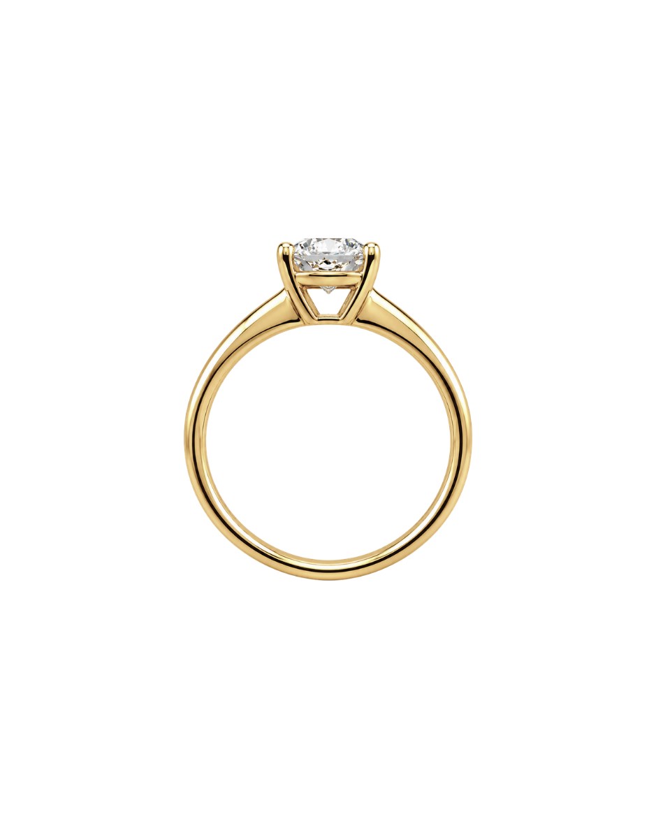Anillo Solitario con Diamante de Laboratorio Corte Baguette 1 CT en Oro de 14K