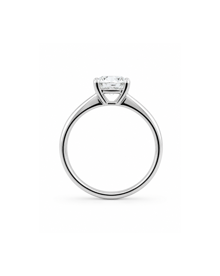 Anillo Solitario Diamante corte Baguette Lab 1 CT Oro 14K