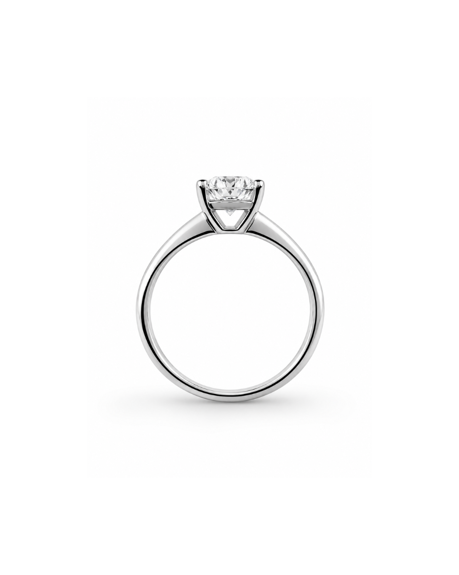 Anillo Solitario con Diamante de Laboratorio Corte Oval 1.5 CT en Oro de 14K
