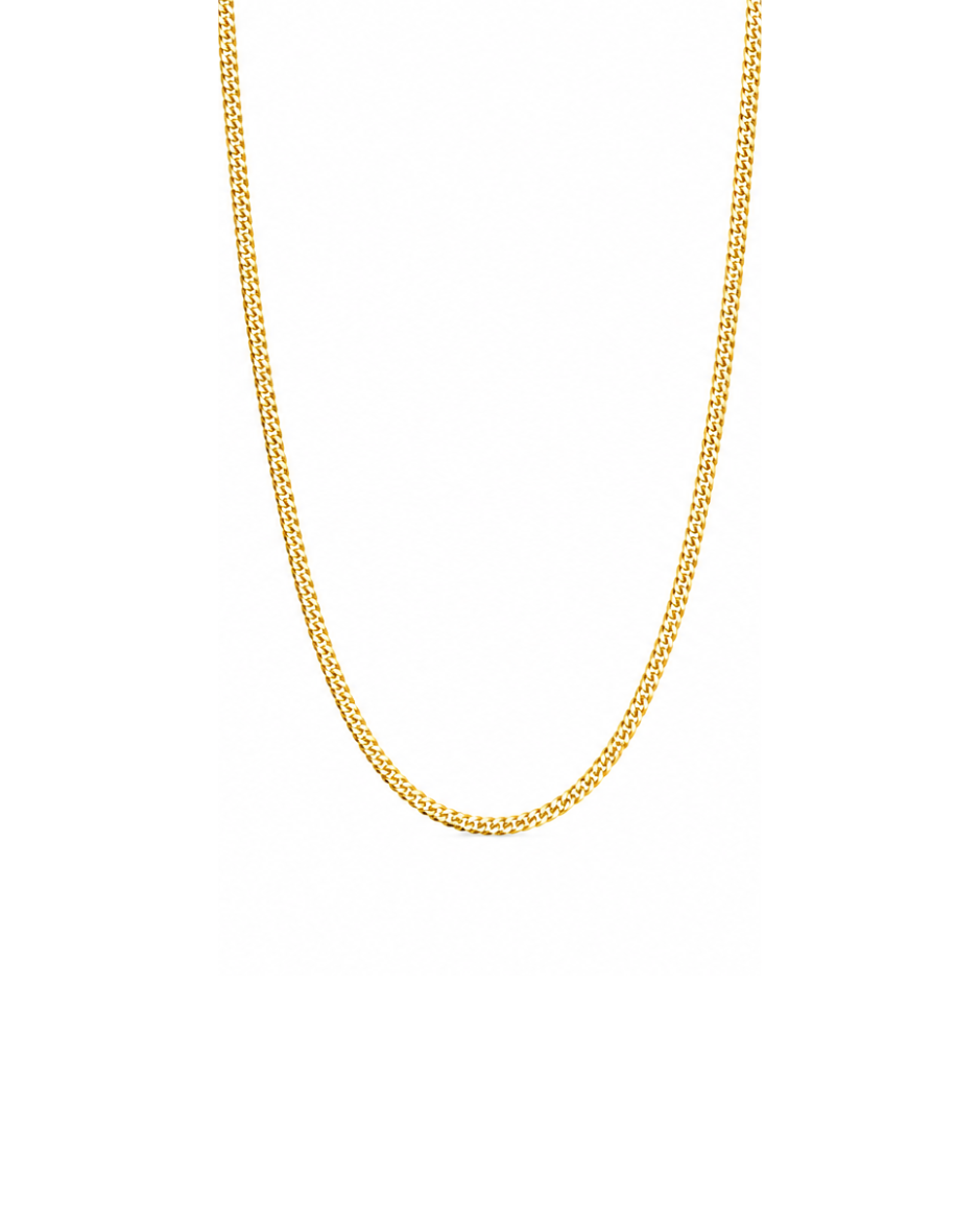 Cadena Cubana Delgada en Oro Amarillo 14K 45 cm