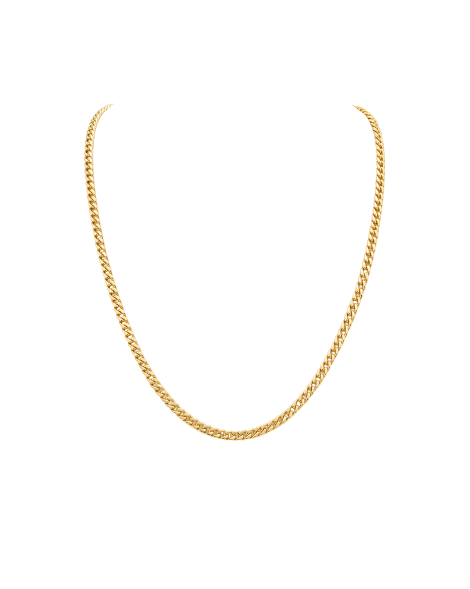 Cadena Cubana Cerrada Oro Amarillo 10K 60 cm