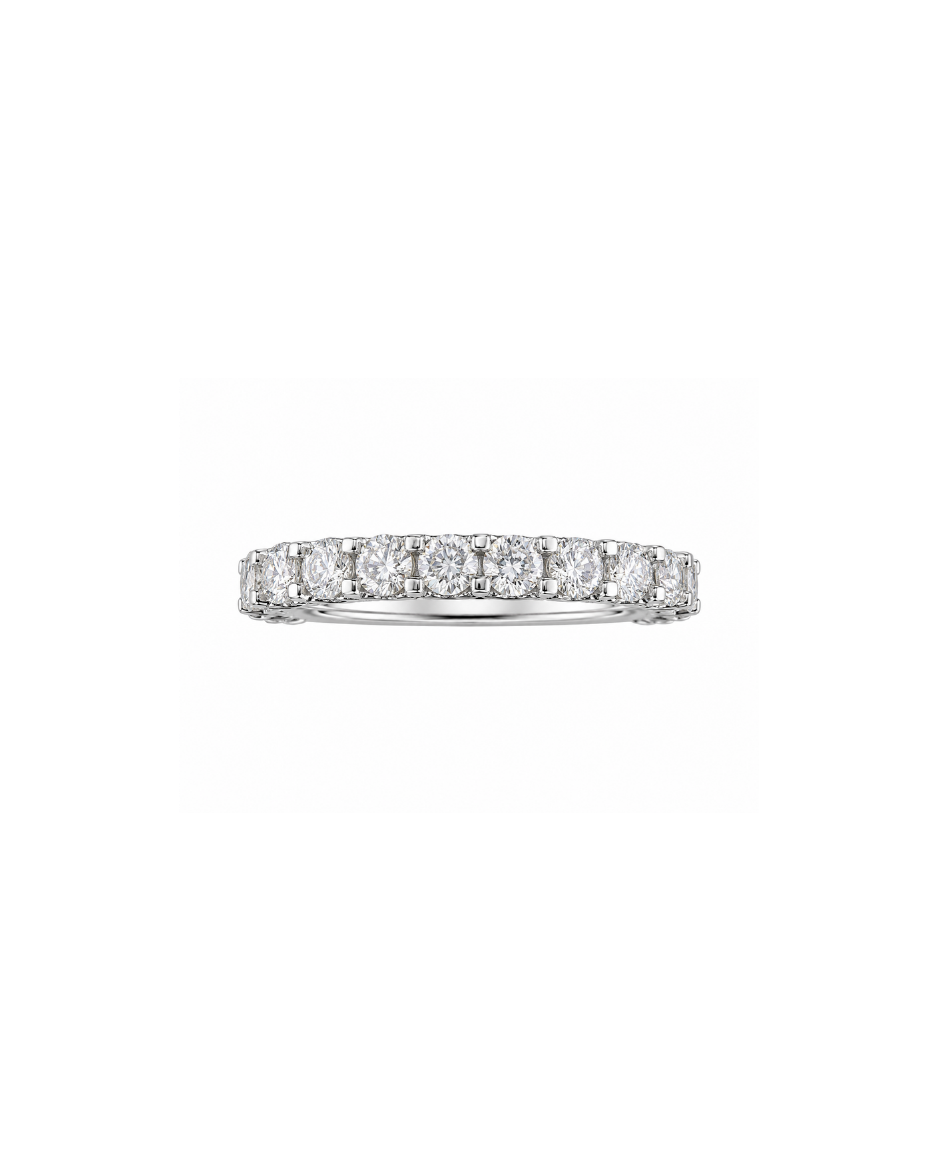 Anillo Oro Blanco 14K con 17 Diamantes de Laboratorio 2.00 CTW