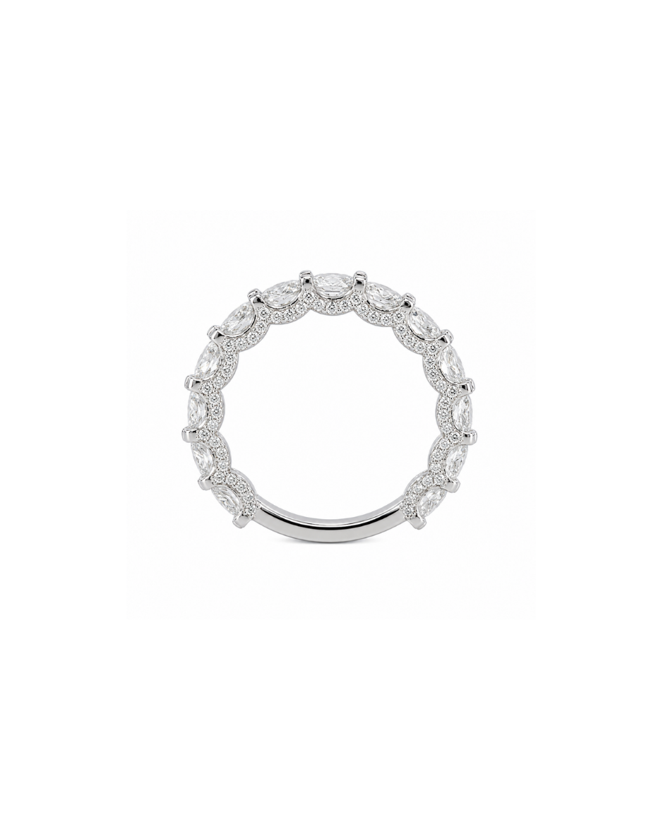 Anillo Oro Blanco 14K con Diamantes de Laboratorio 3.00 CTW