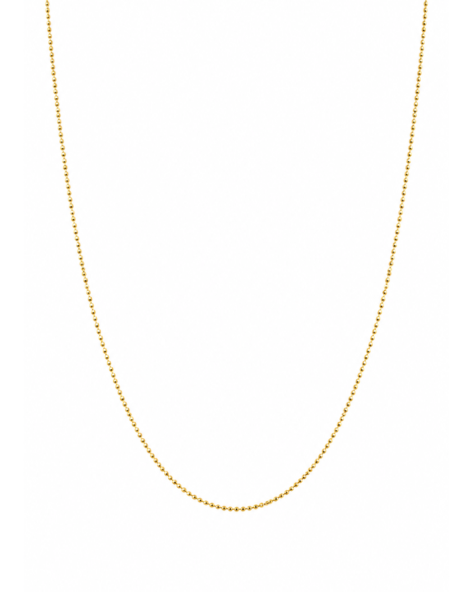 Cadena de Bolitas Diamantadas en Oro Amarillo 10K 50 cm
