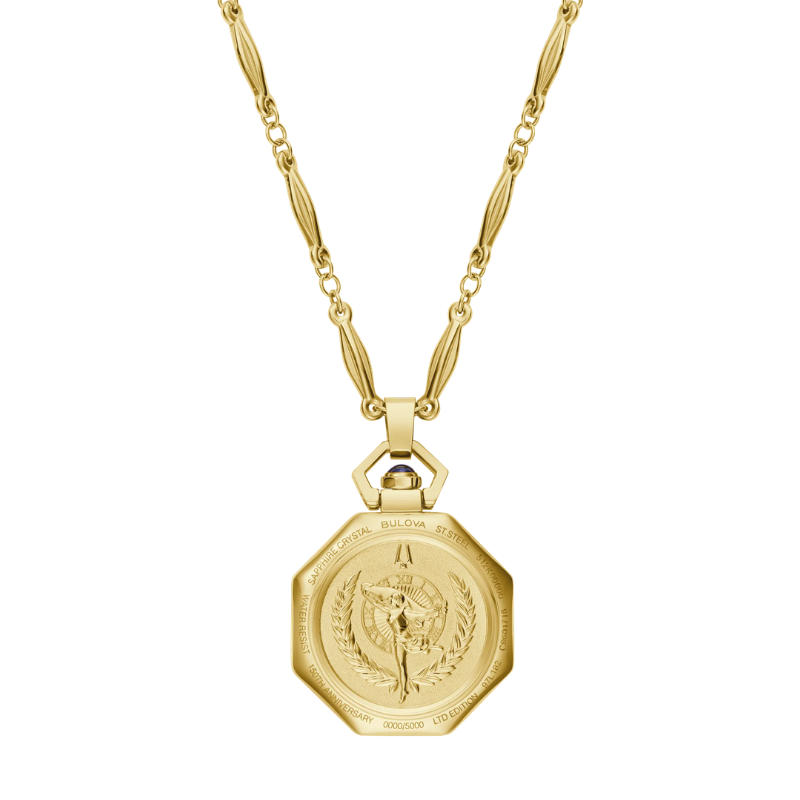 Bulova Rubaiyat Pendant Necklace 97L182 dorado madre perla reloj joya Art Déco