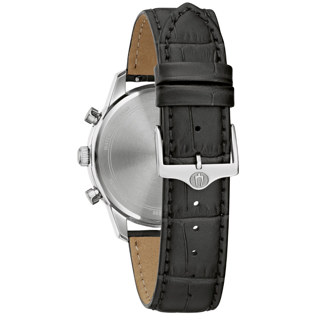 Bulova Sutton 96B403 negro acero inoxidable reloj cronógrafo clásico