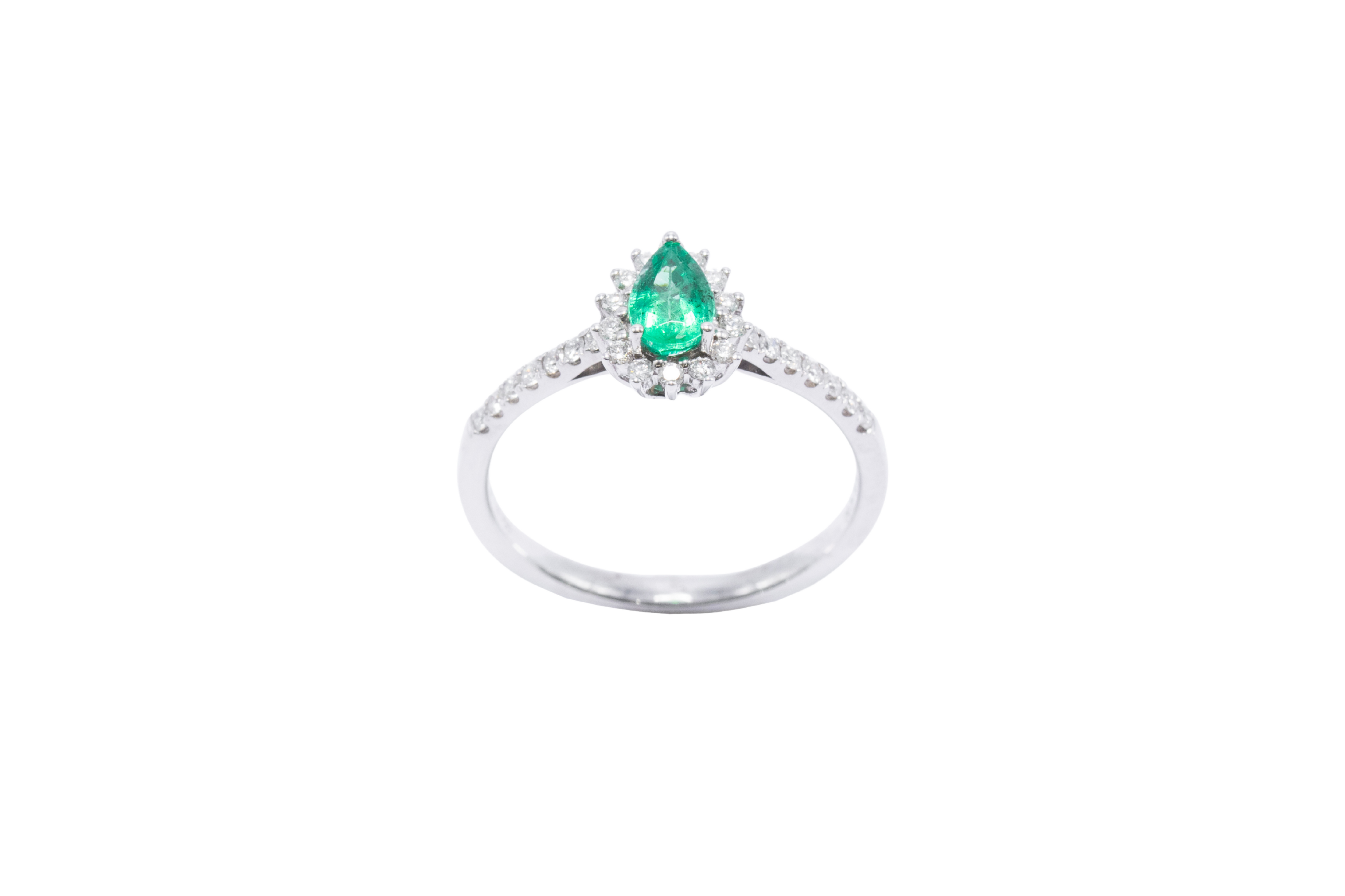 ANILLO ESMERALDA DIAMANTE CORTE PERA