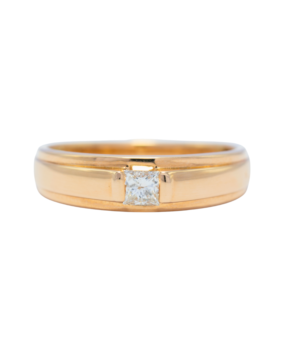 ONORE anillo oro amarillo 10K diamante natural minimalista elegante