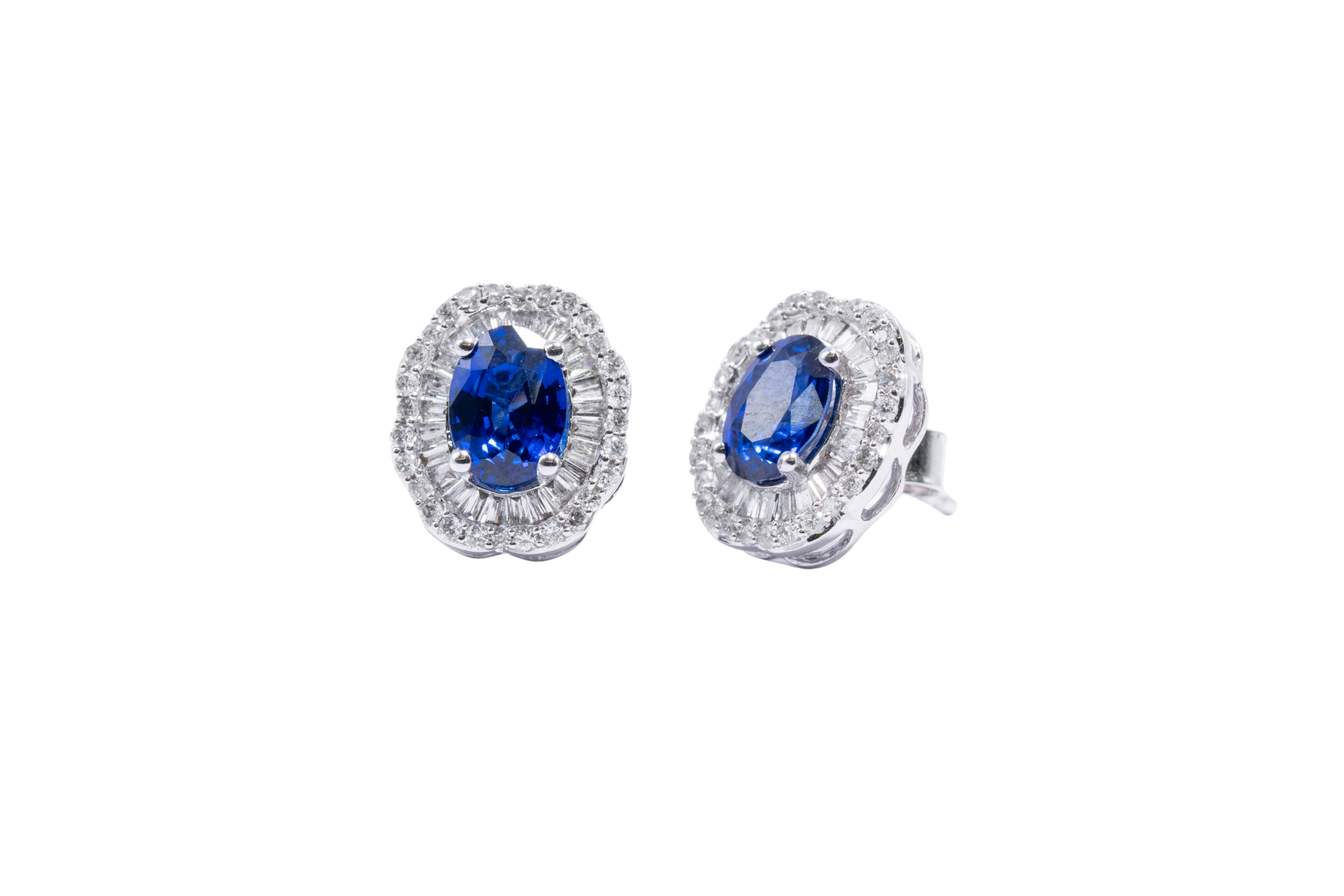 ARETES ZAFIRO DIAMANTE OVAL