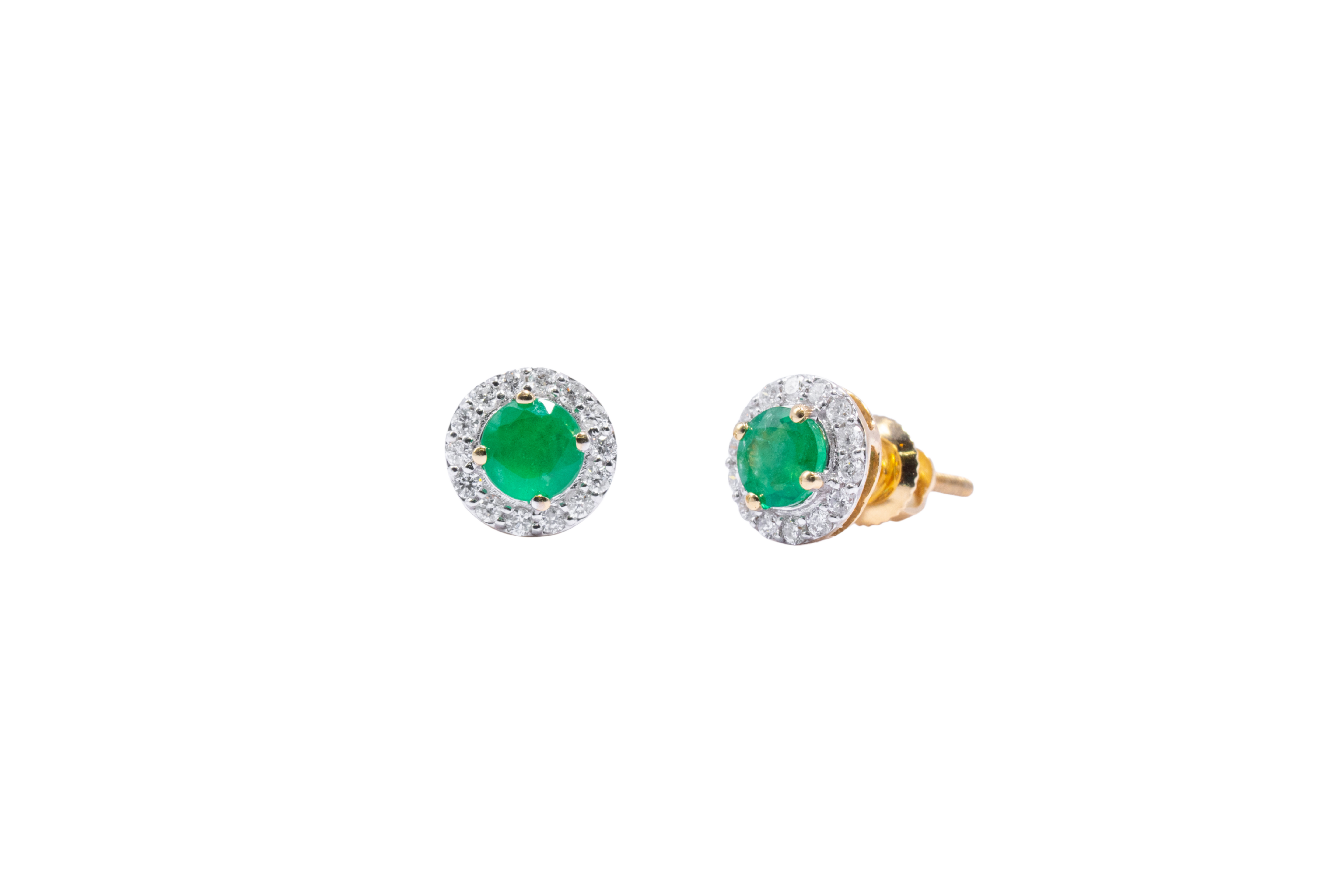 ARETES ESMERALDA Y DIAMANTES OA
