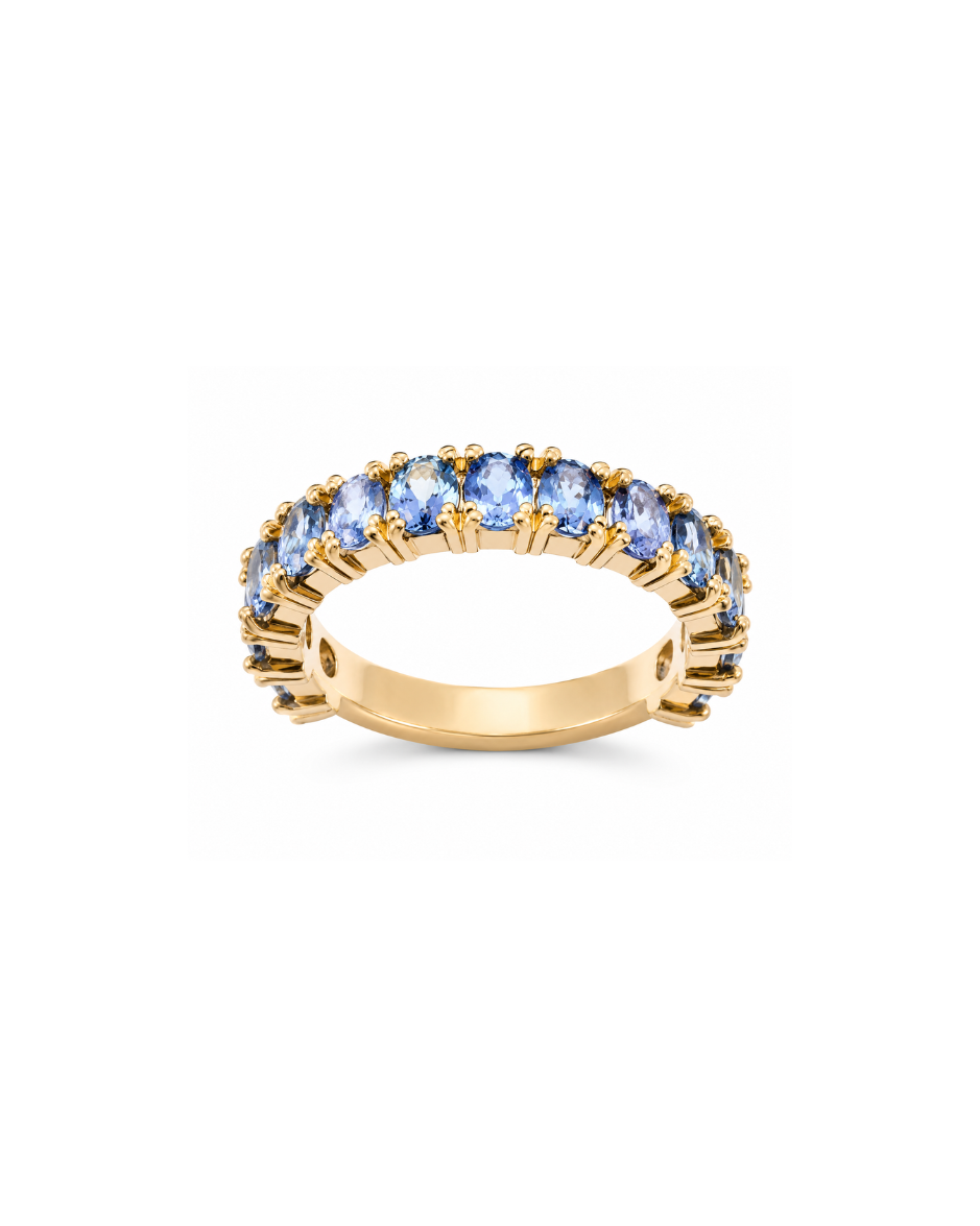 Churumbela Oro Amarillo 14K con Zafiros Naturales 2.81 CT