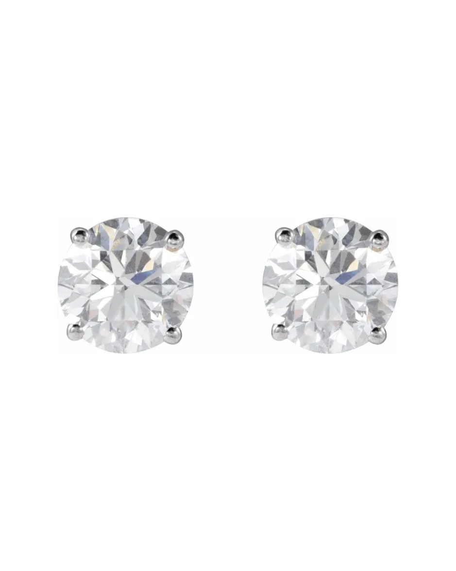 Broqueles de Oro Blanco 14K con Diamantes de Laboratorio 2.00 CTW