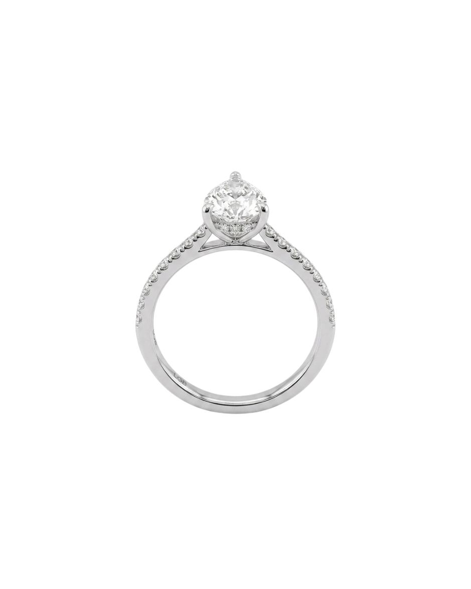 Anillo de Compromiso Diamante Lab Pera 2.25 CT Oro 14K