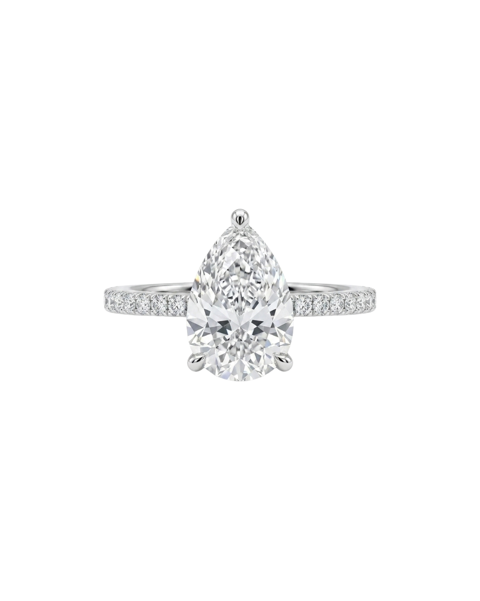 Anillo de Compromiso Diamante Lab Pera 2.25 CT Oro 14K