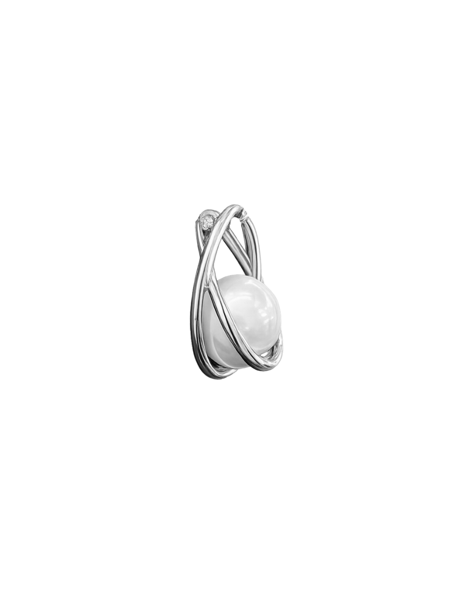 Dije Oro 14K con Perla Natural y Diamante
