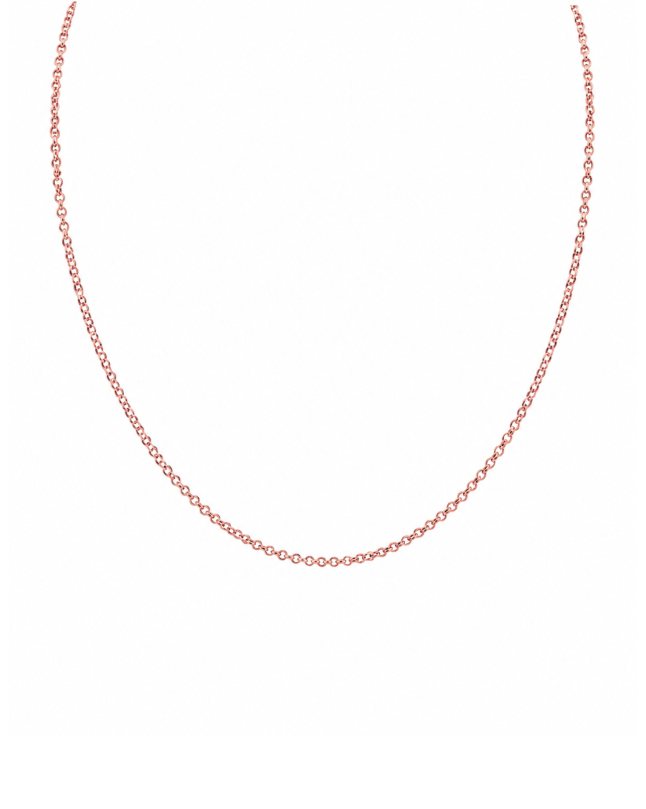 Cadena Oro Rosa 14K Tipo Cable 1.4 mm
