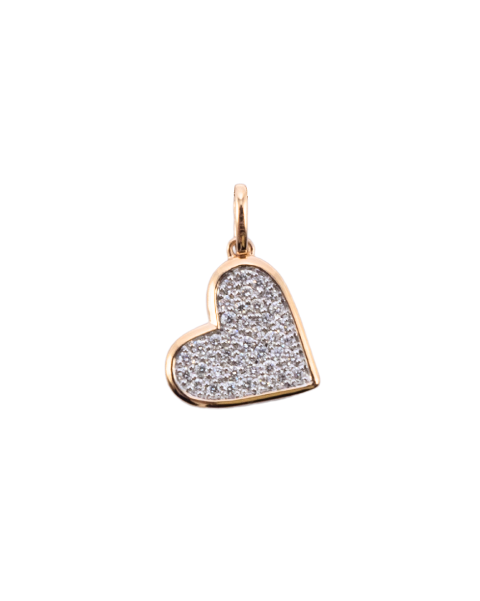 Onore collar corazón con diamantes naturales en oro amarillo 14K estilo contemporáneo