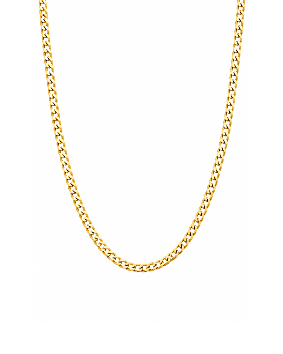 Cadena Cubana Americana Diamantada en Oro Amarillo 14K 60 cm