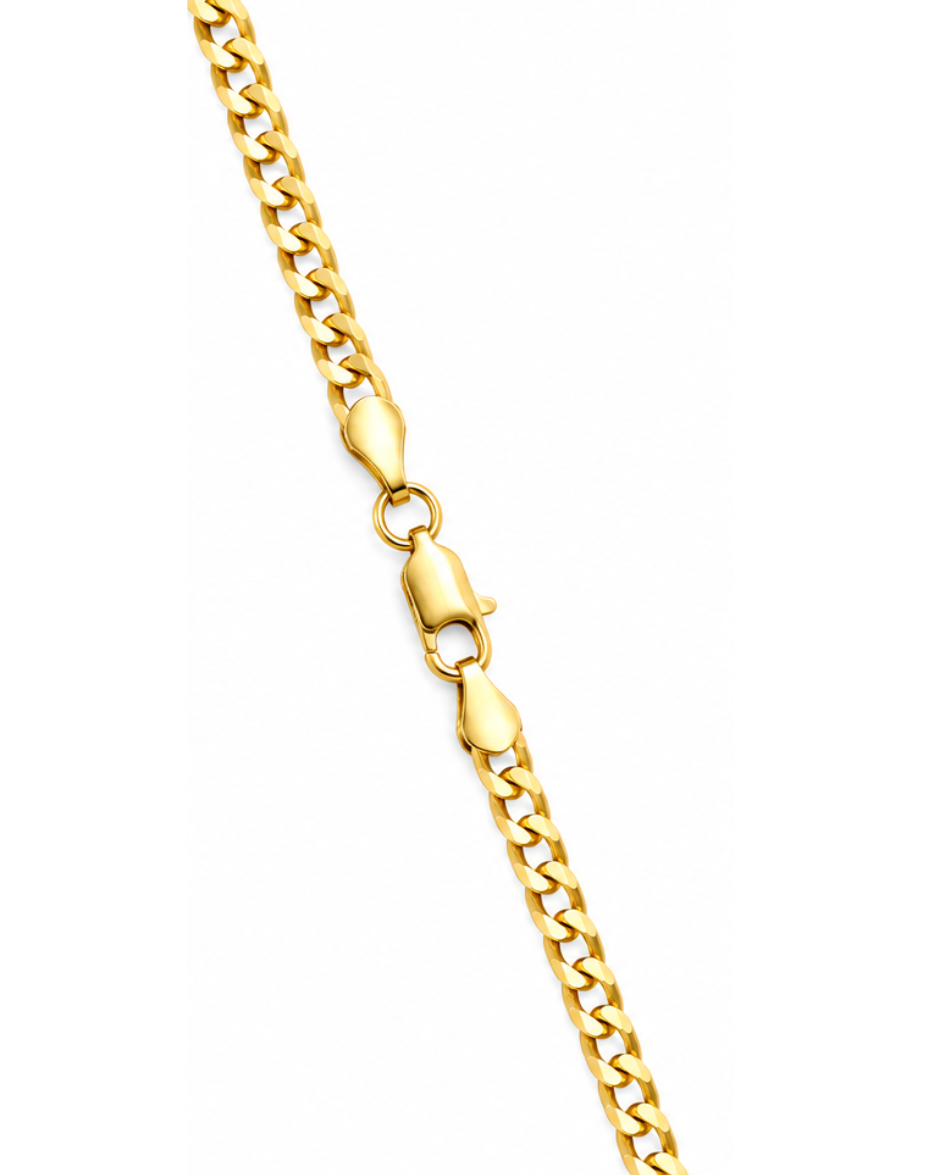 Cadena Cubana Americana Diamantada en Oro Amarillo 14K 60 cm