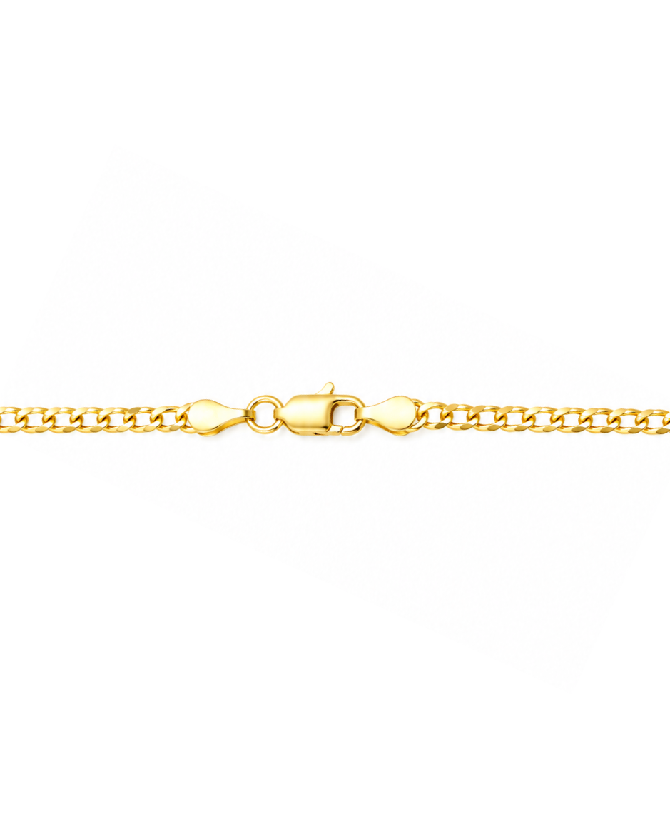 Cadena Cubana Americana Diamantada en Oro Amarillo 14K 60 cm