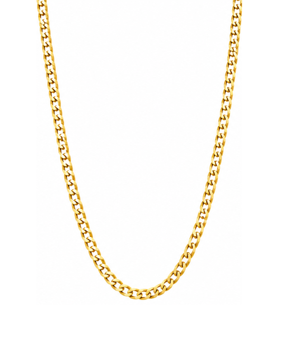 Cadena Cubana Americana Diamantada en Oro Amarillo 14K 60 cm