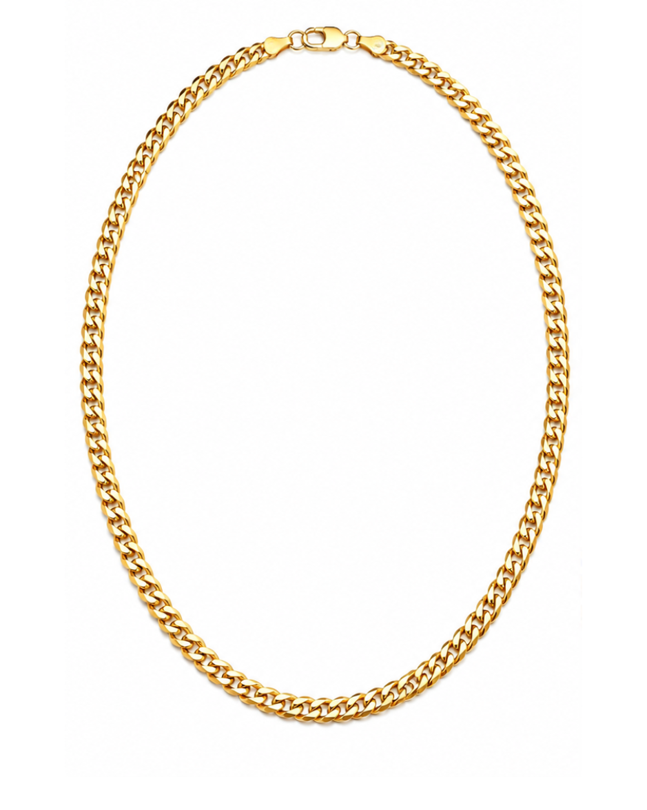 Cadena Cubana Oro Amarillo 10K 60 cm
