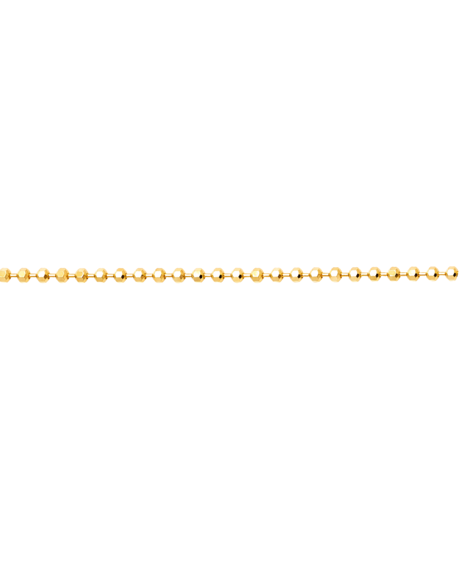 Cadena de Bolitas Diamantadas en Oro Amarillo 10K 50 cm