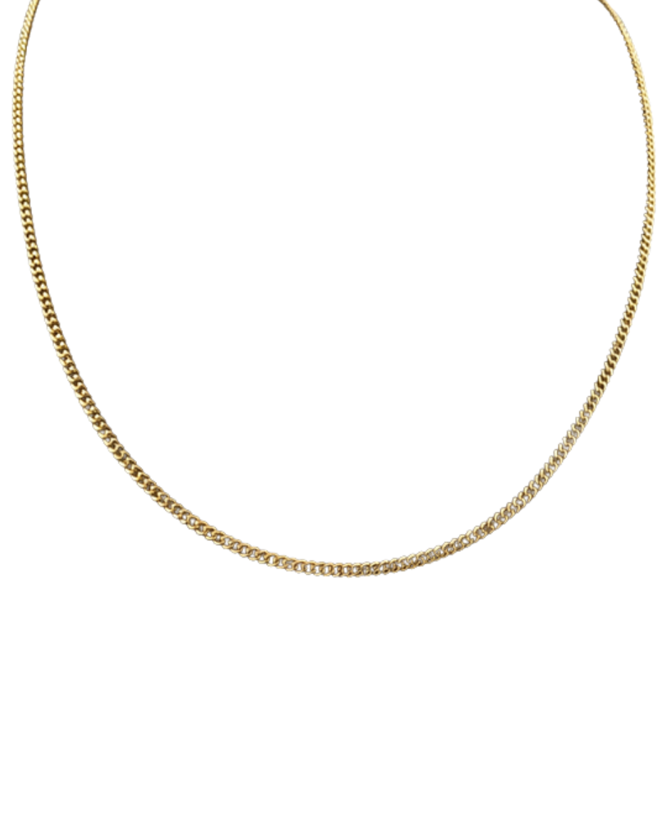 Cadena Barbada en Oro Amarillo 14K 2 mm 50 cm