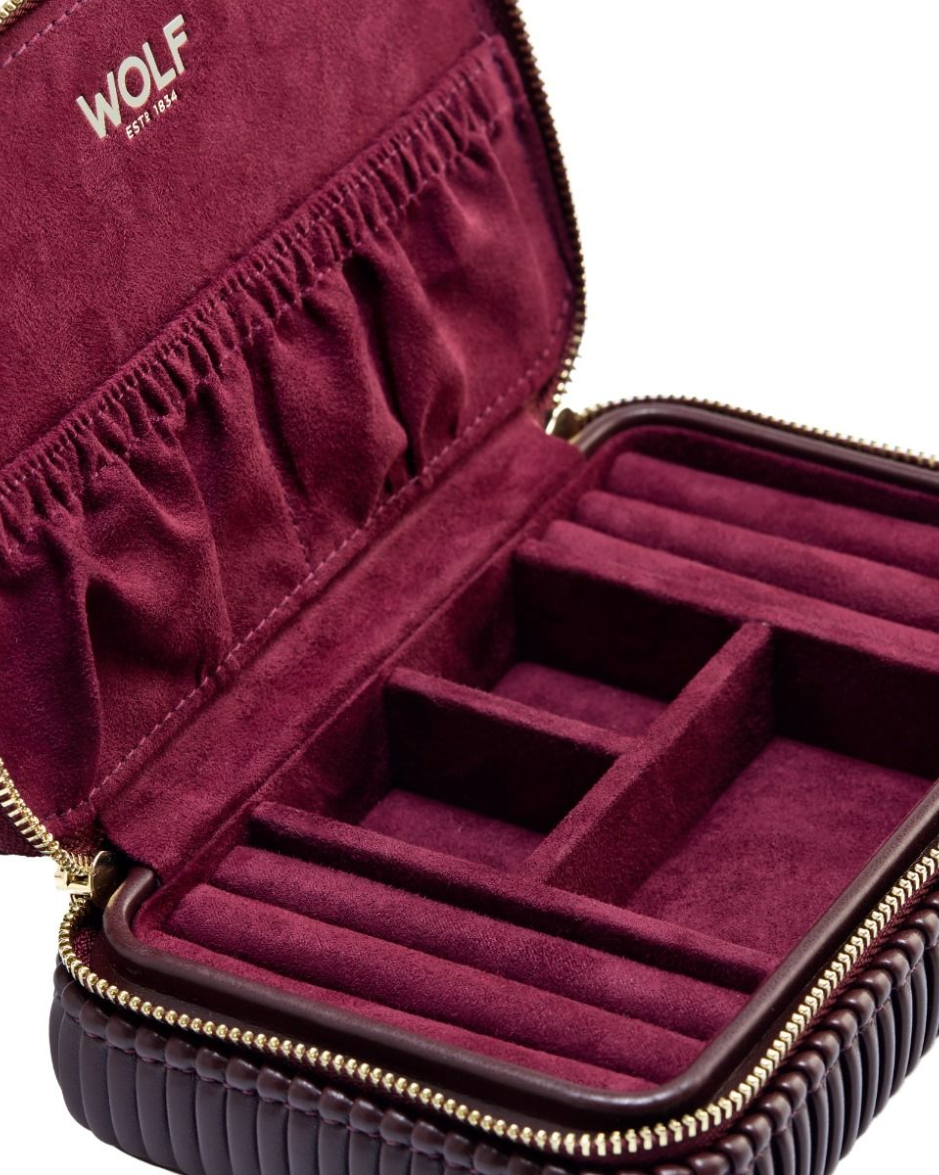Estuche para Joyas Wolf Bella Zip Case de Cuero Vegano
