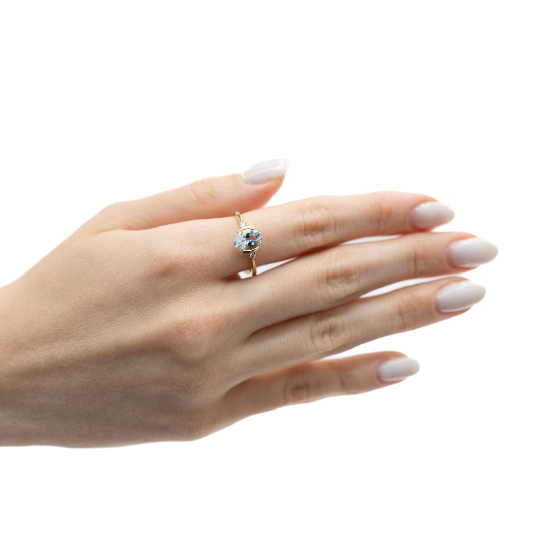 ANILLO AGUAMARINA OVAL