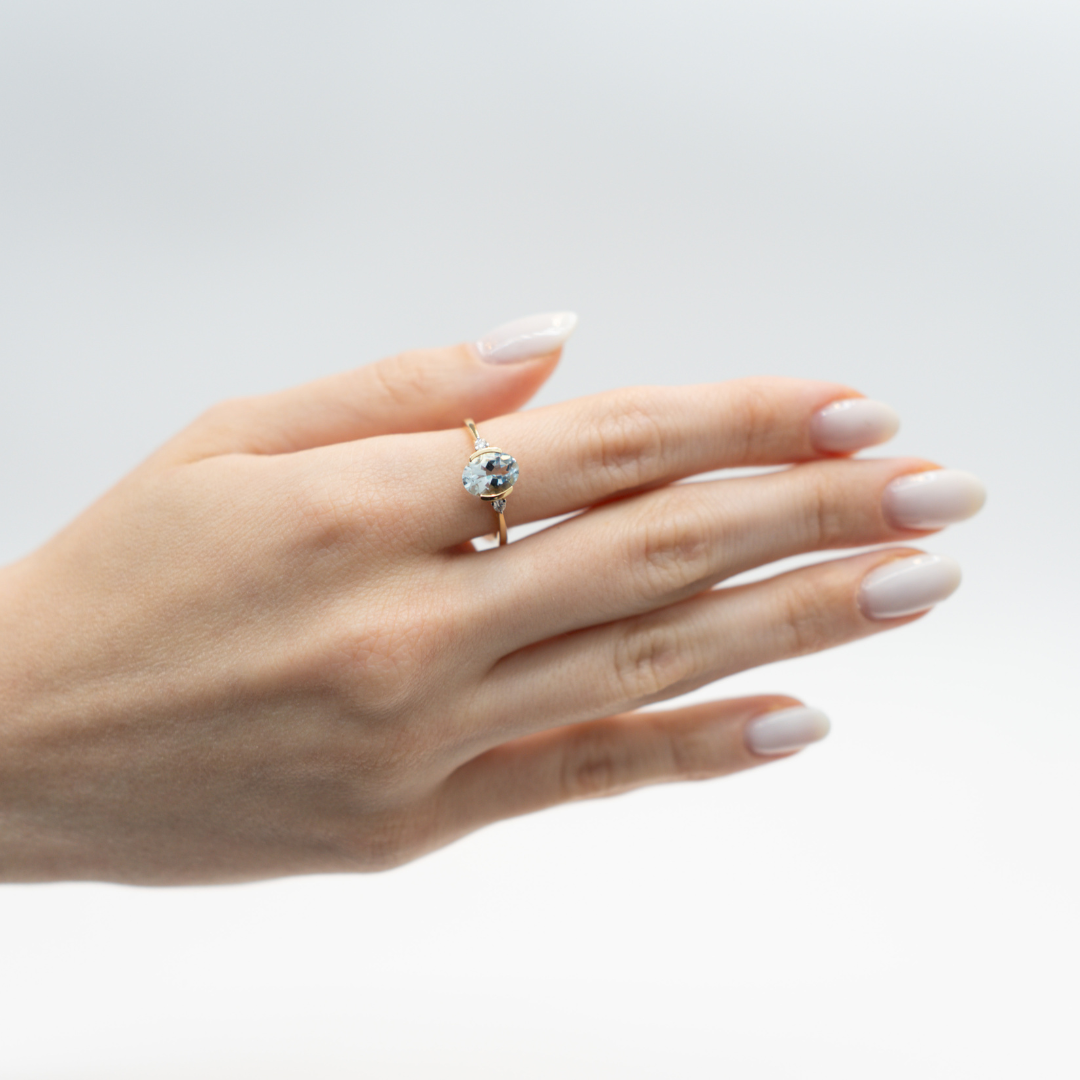 ANILLO AGUAMARINA OVAL