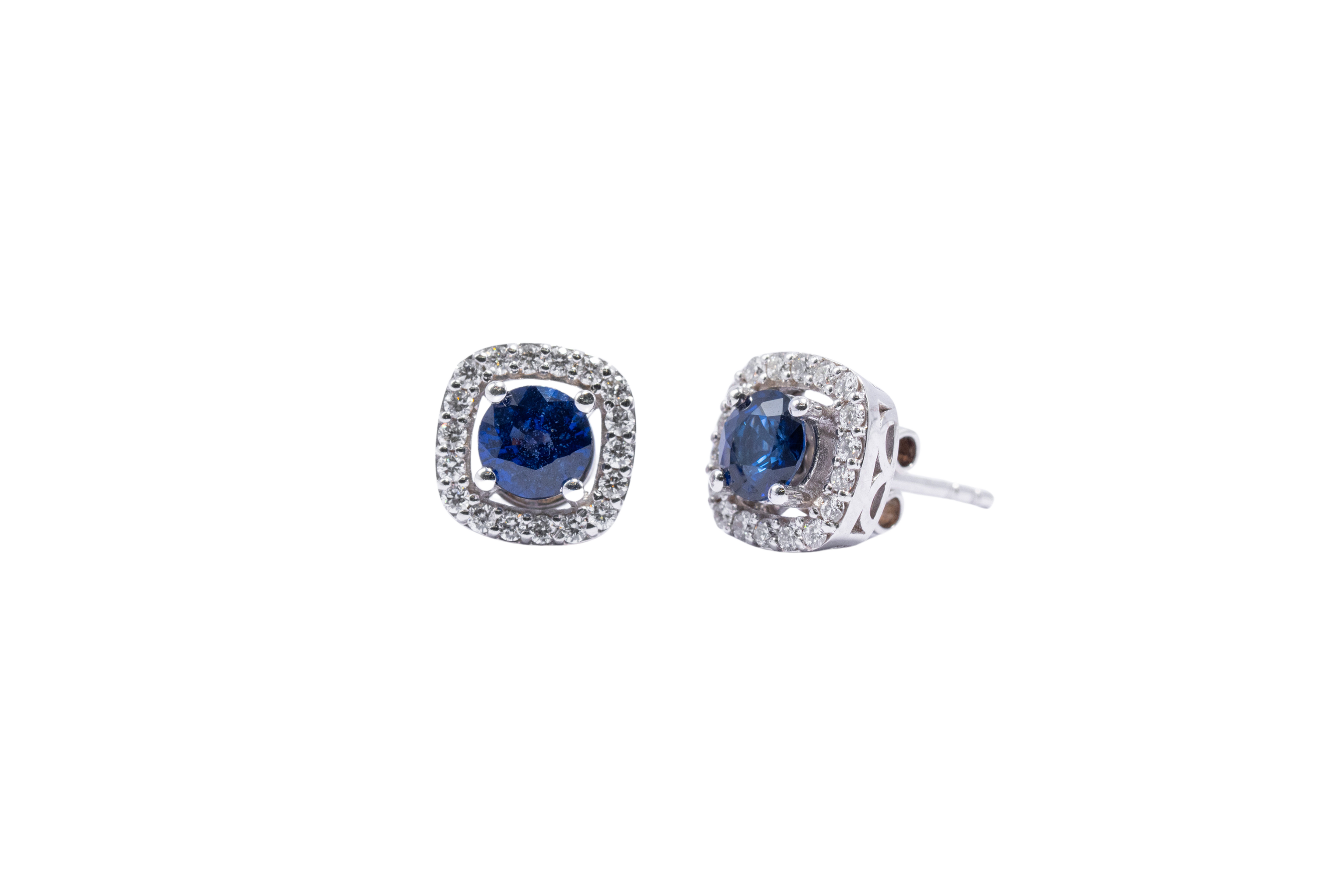 ARETES ZAFIRO CUADRO DE DIAMANTE