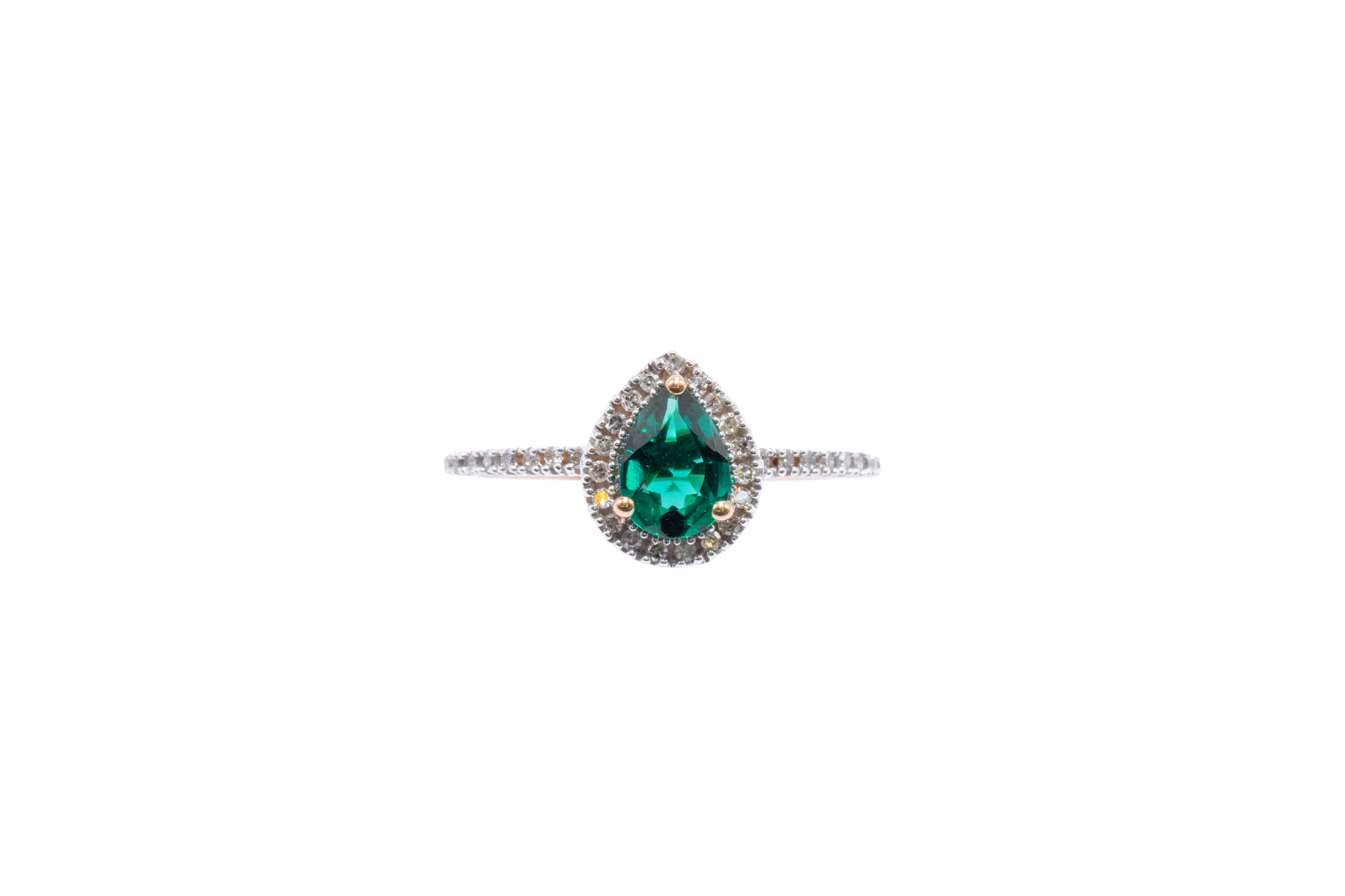 ANILLO ESMERALDA CORTE PERA