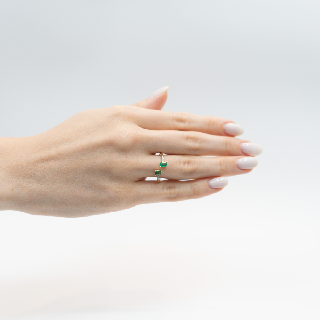 ANILLO DOBLE ESMERALDA