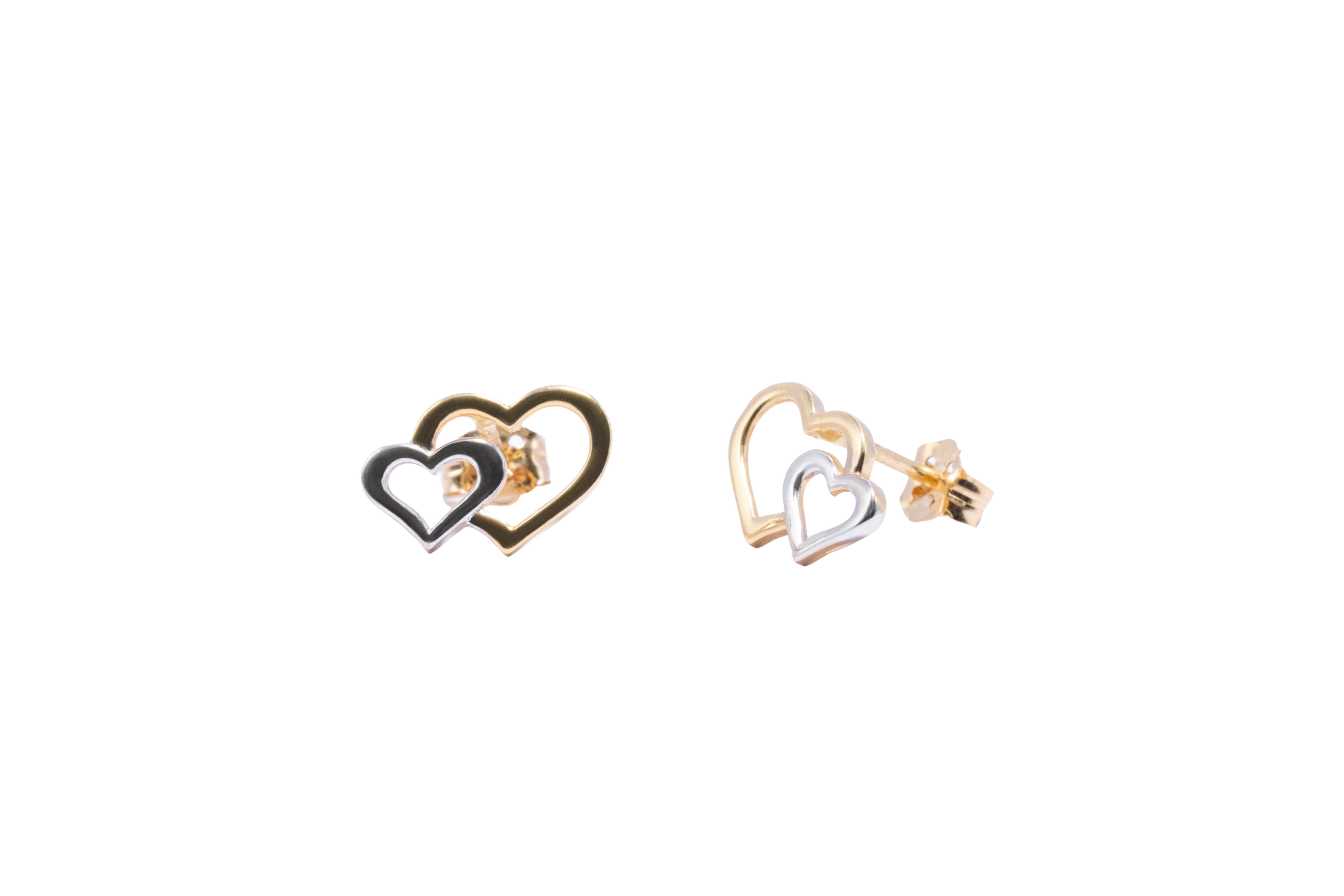 ARETES SILUETA DE CORAZONES COMBINADOS