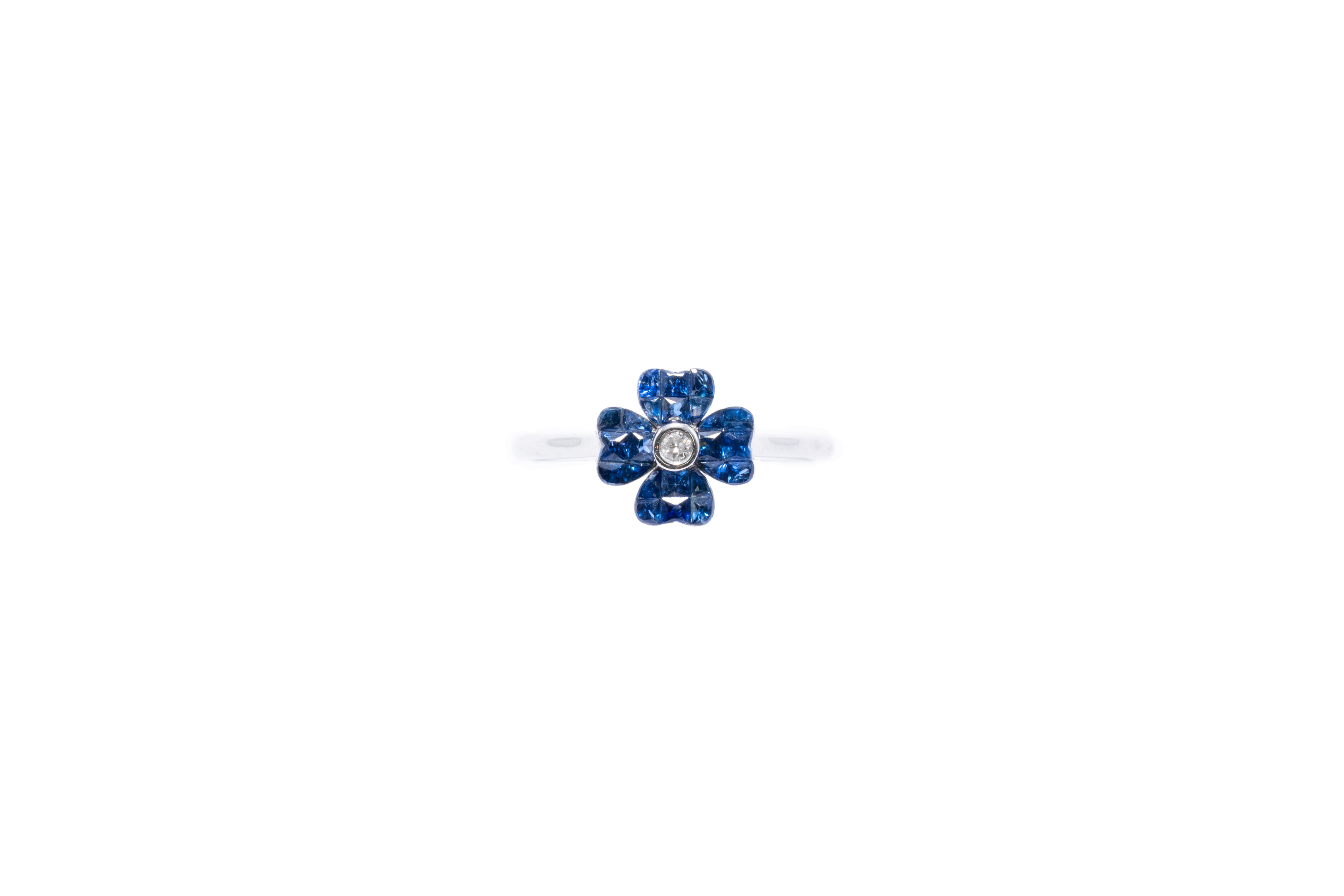 ANILLO CLOVER ZAFIRO Y DIAMANTE