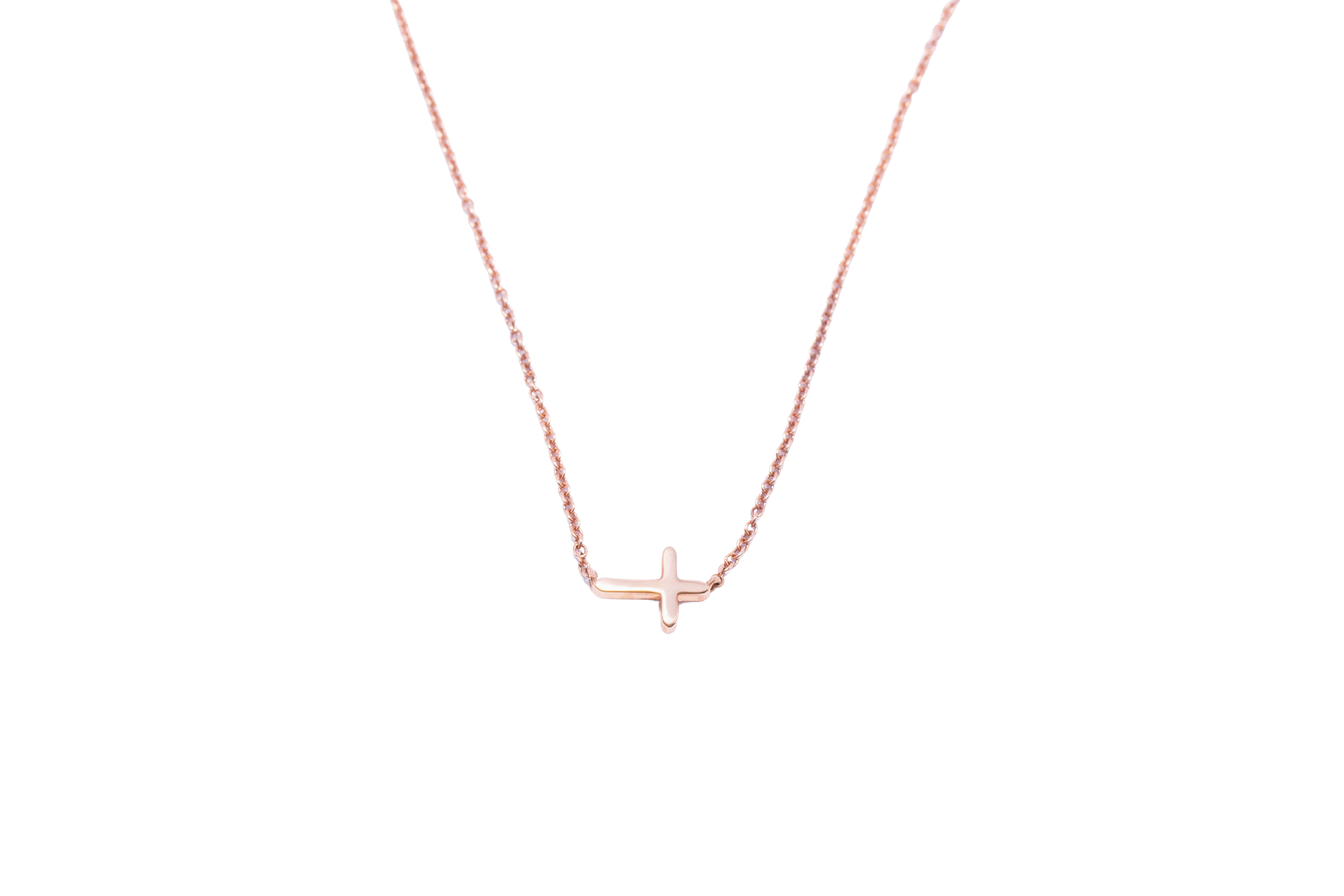 COLLAR CRUZ DE LADO OR